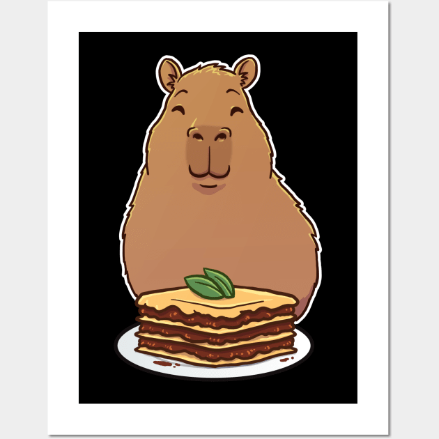 Capybara lasagna Wall Art by capydays